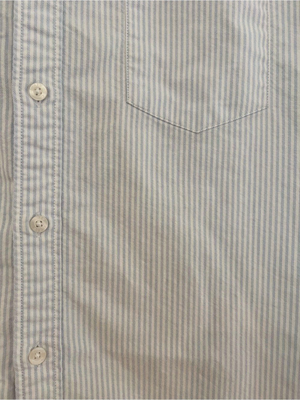 J. Crew Men’s Short-Sleeve Button-Down in Light Blue and White Stripe - Picture 2 of 4